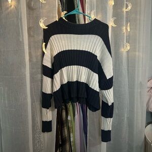 American Eagle navy and white striped sweater